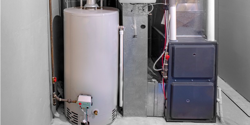 Home High Efficiency Furnace With A Residential Gas Water Heater Picture Id1276358762
