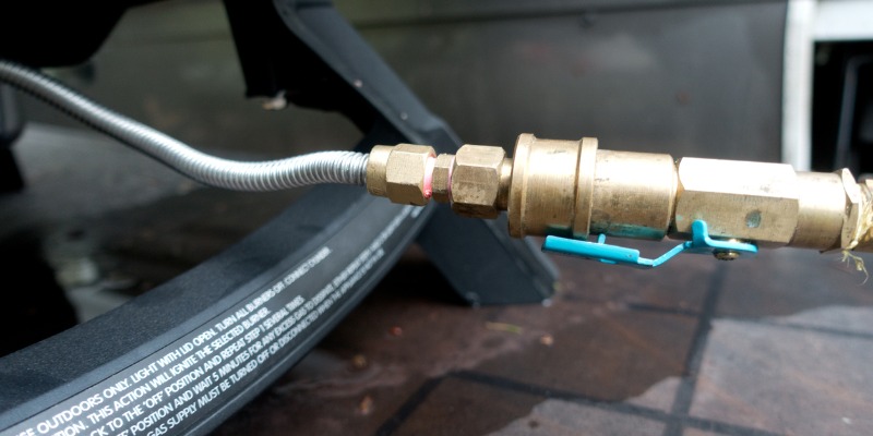 Gas Line attached to BBQ