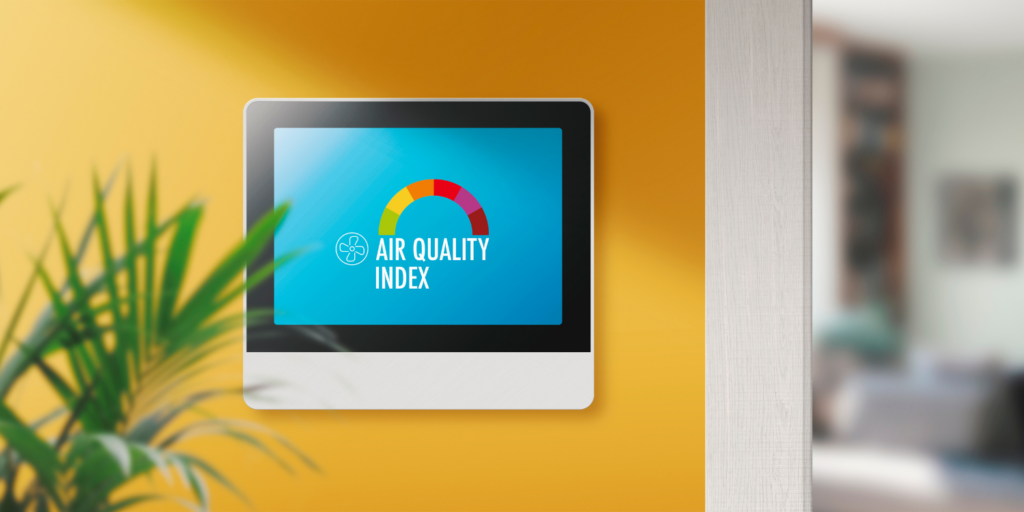 Air Quality Index Monitor On Screen - Breaking Down the Costs of an HRV System: Installation, Operation, and Savings
